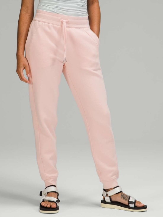 lululemon athletica Pants - Lululemon Scuba High-Rise Jogger Pants Fleece 28" Pink Mist Sweatpants Size 2